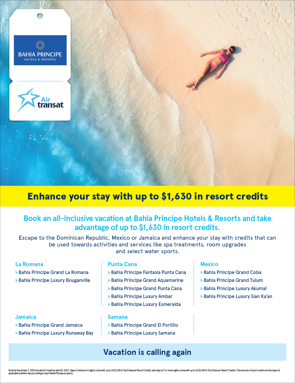 Resort Credits With Bahia Principe Hotels & Resorts